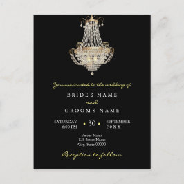 Elegant Crystal chandelier bröllopsinbjudan Vykort