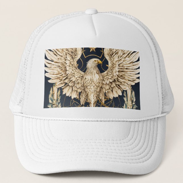 Elegant Crystal Eagle White Cap" Keps (Framsida)