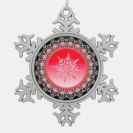 Elegant Crystal Snöflinga Pewter Julgransprydnad