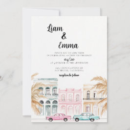 Elegant Cuba Havana bröllopsinbjudan Inbjudningar