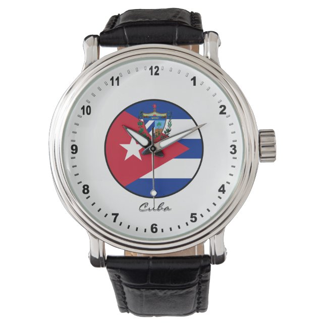 Elegant Cuba Watch & Cuban Flagga / Havanna Armbandsur (Framsida)