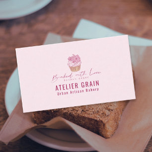 Elegant Cupcake Bakery Litet Företag Visitkort