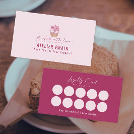 Elegant Cupcake Bakery Loajalitet Belöning Visitkort