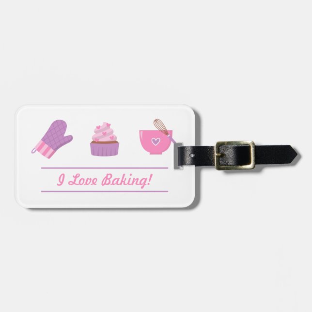 Elegant Cupcake Handske Bakning Bagare Kock Bagagebricka (Horisontell Framsida)