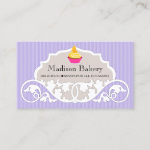 Elegant Cupkaka Bakery Swirl Dekoration Visitkort