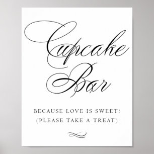 Elegant Cupkaka Pub Black Calligraphy CHIC BORD Poster