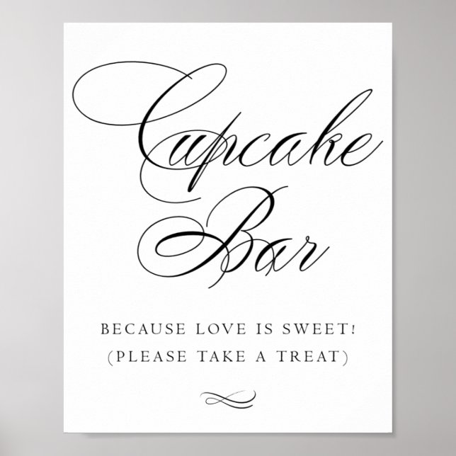 Elegant Cupkaka Pub Black Calligraphy | CHIC BORD Poster (Framsidan)