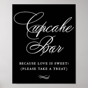 Elegant Cupkaka Pub White Calligraphy CHIC BORD Poster