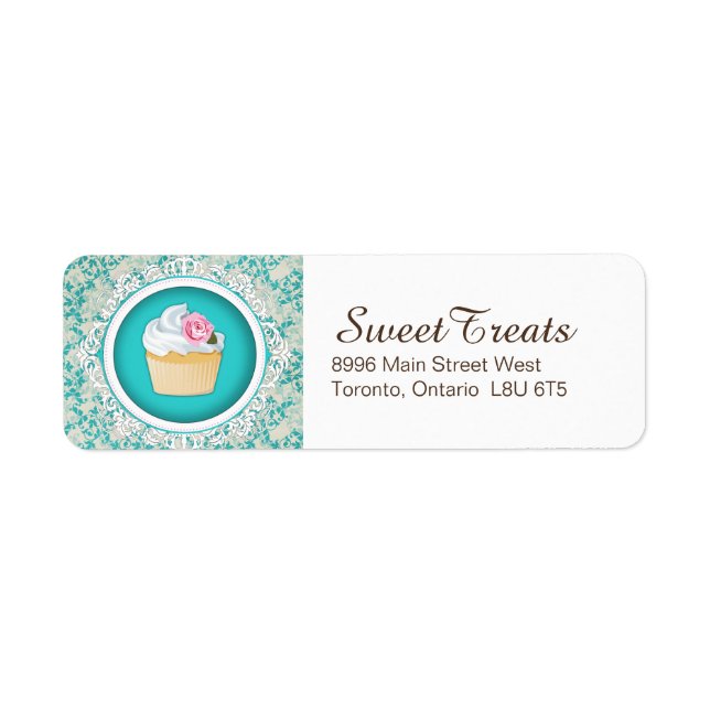 Elegant Cupkaka Returadressetikett Returadress Etikett (Framsidan)