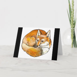 Elegant Curled Red Fox-hälsningskort, Anpassade Kort