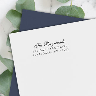 Elegant Cursive Family Namn Returadress Självfärgande Stämpel