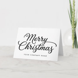 Elegant Cursive Script Merry Christmas Helgkort