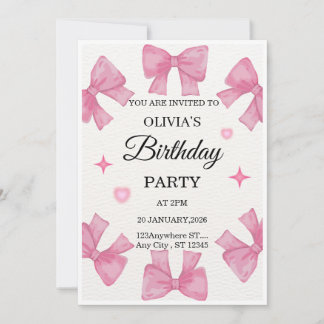 Elegant Custom Birthday Invitation | Modern Person Inbjudningar