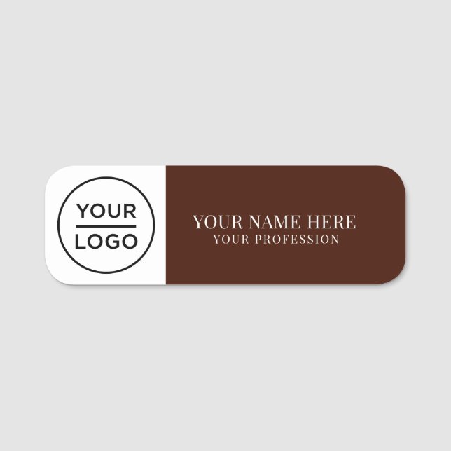 Elegant custom Logo Employee magnetic, safety pin Namnbricka (Framsida)
