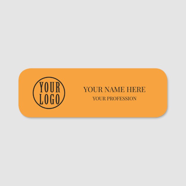 Elegant custom Logo Employee magnetic, safety pin Namnbricka (Framsida)