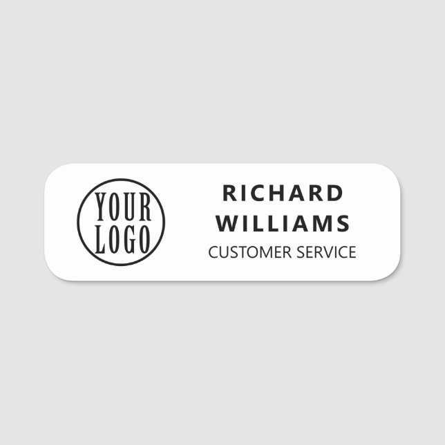 Elegant custom Logo Employee magnetic, safety pin Namnbricka (Framsida)