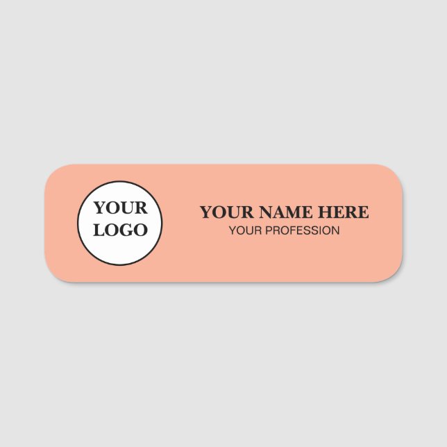 Elegant Custom Logo Employee Name Tag Namnbricka (Framsida)