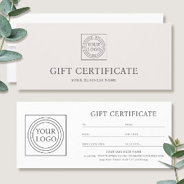 Elegant Custom Logo Gift Certificate Voucher