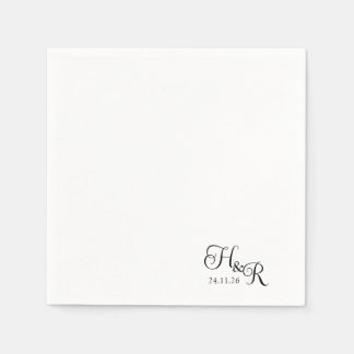 Elegant Custom Monogram Wedding Napkins Pappersservett