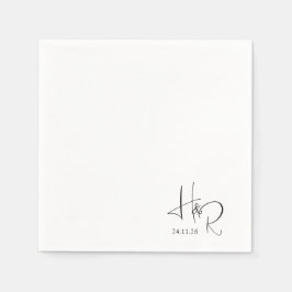 Elegant Custom Monogram Wedding Napkins Pappersservett