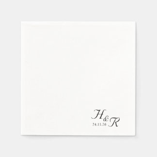 Elegant Custom Monogram Wedding Napkins Pappersservett