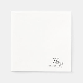 Elegant Custom Monogram Wedding Napkins Pappersservett