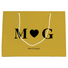 Elegant Custom Monogrammed Gift Bag for Couples