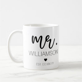 Elegant Custom Name Bröllop New Couple Gift Kaffemugg