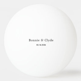 Elegant Custom Names and Date White Pingisboll