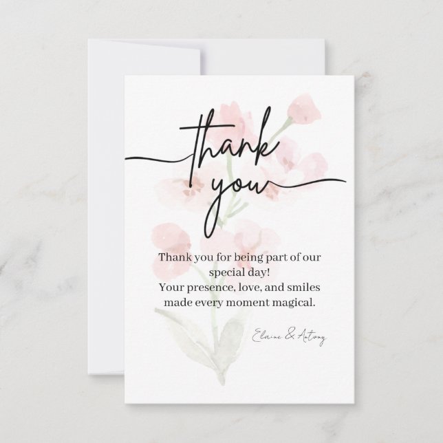 Elegant Custom Thank You Card Tack Kort (Framsida)