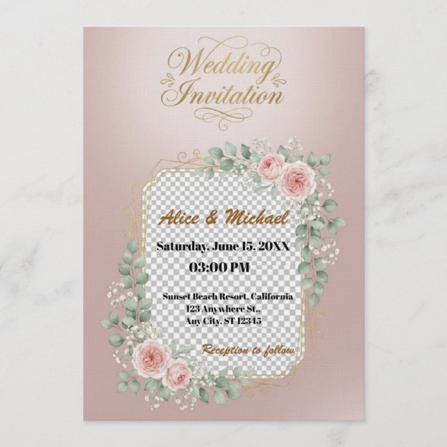 Elegant Custom Wedding Invitation – Minimalist Inbjudningar (Framsida)