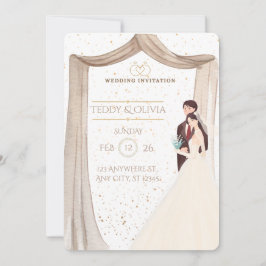 Elegant Custom Wedding Invitation - Romantic Bride Inbjudningar