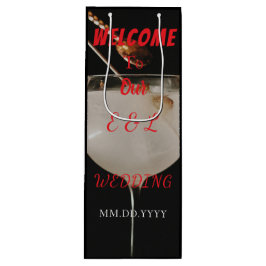 Elegant Custom Wedding Wine Invitation Gift Bag