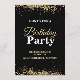 Elegant Customizable Birthday Invite Stylish card Inbjudningar