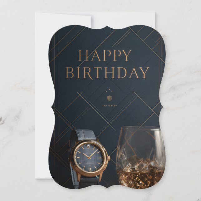 Elegant & Customizable Digital Birthday Invitation Inbjudningar (Framsida)