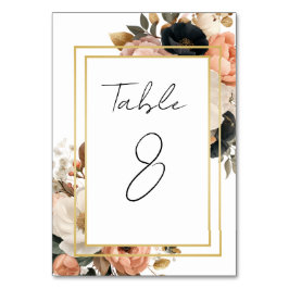 Elegant Customizable Floral Table Number Cards Bordsnummer