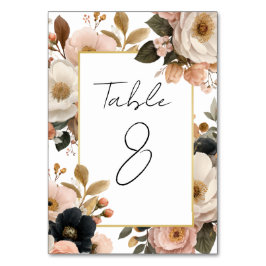 Elegant Customizable Floral Table Number Cards Bordsnummer