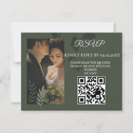 Elegant customizable olive green wedding  OSA kort
