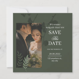 Elegant customizable olive green wedding  spara datumet