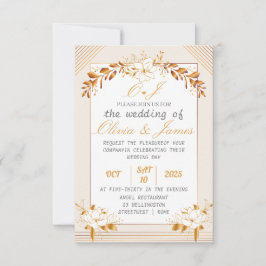 Elegant Customizable Wedding RSVP Card OSA Kort