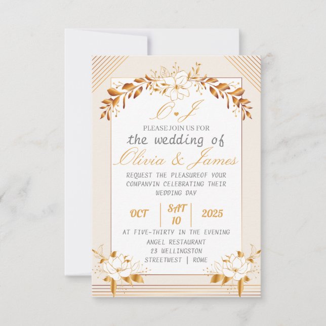 Elegant Customizable Wedding RSVP Card OSA Kort (Framsida)
