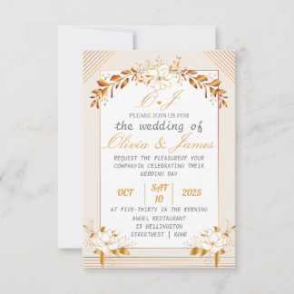 Elegant Customizable Wedding RSVP Card OSA Kort