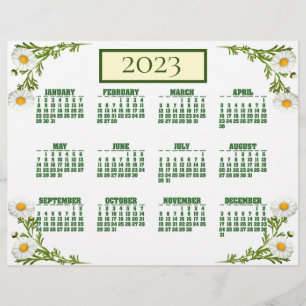 Elegant Cut Daisies 2023 Kalendrar Flyer