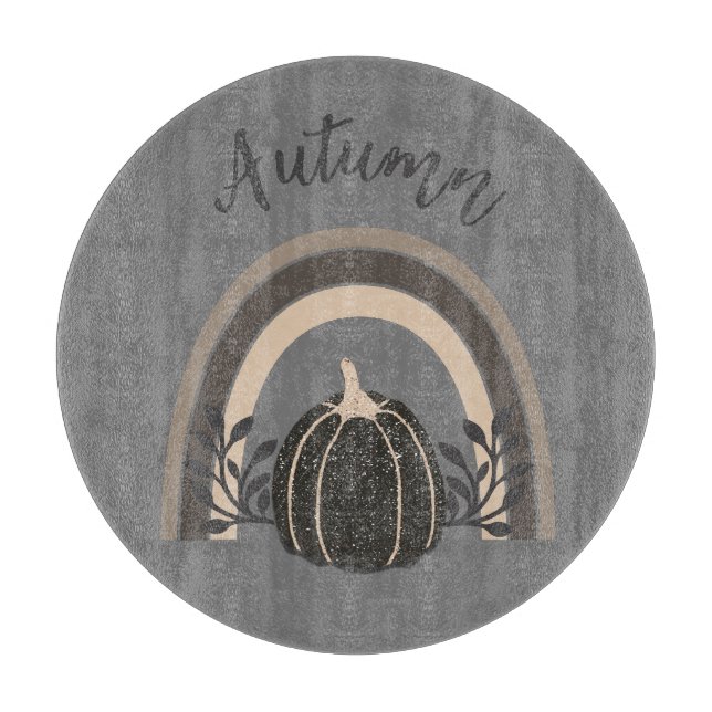 Elegant Cute Autumn Black Pumpkin Rainbow (Framsidan)