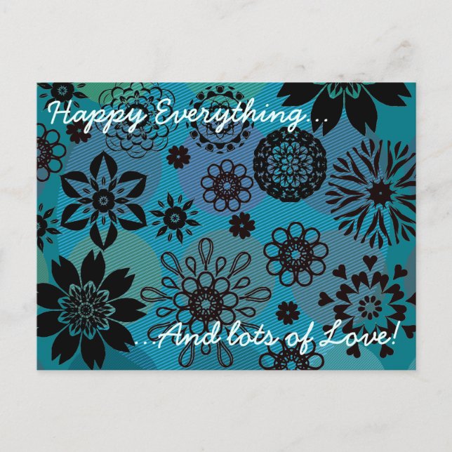 Elegant Cute Boho Blommigt Mandala Mönster Söt Helg Vykort (Framsida)