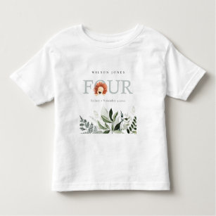Elegant Cute Boho Lejon Foliage 4:e födelsedagen T Shirt