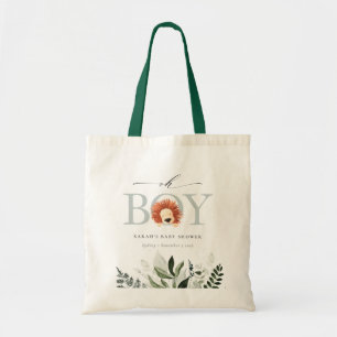 Elegant Cute Boho Lejon Foliage Oh Boy Baby Shower Tygkasse