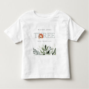 Elegant Cute Boho Lejon Foliage Tredje födelsedage T Shirt