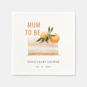 Elegant Cute Boho Orange Fruit Cake Baby Shower Pappersservett