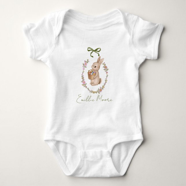 Elegant Cute Bunny Easter T Shirt (Framsida)